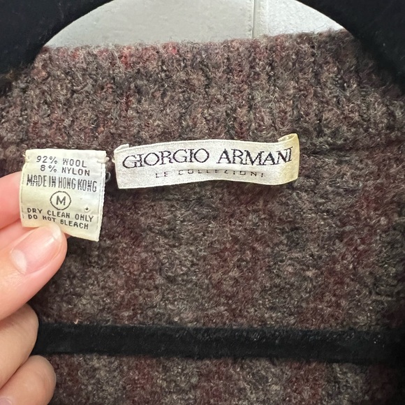 🚨($40for Live Show only!) Wool Blend Giorgio Armani Brown Men's Sweater - Picture 3 of 10